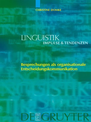 cover image of Besprechungen als organisationale Entscheidungskommunikation